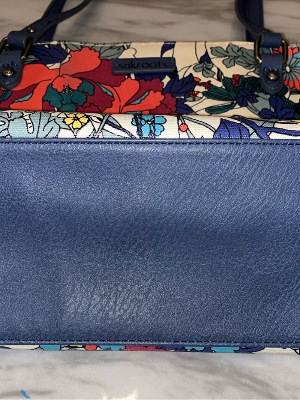 Sakroots Navy-Handled Floral Print Tote - Picture 6 of 10